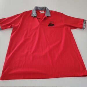 Vintage Showboat Casino Vegas Hotel Polo Red with Checkerboard Trim Size XXL EUC